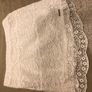 Abercrombie white floral crochet skirt